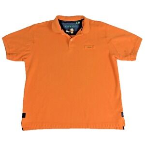 Orvis Polo Shirt Short Sleeve Mens Large 48" Heavyweight Thick Golf Rugby Casual